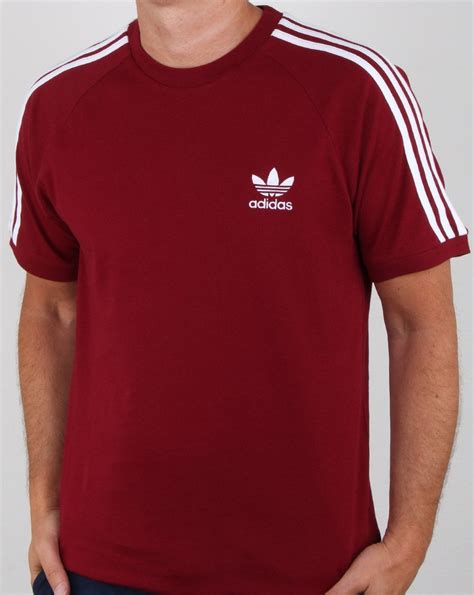 burgundy adidas originals t shirt